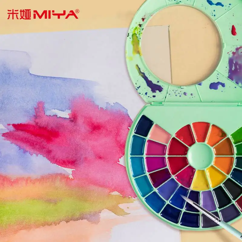 Ceny HIMI Stałe Akwarela Zestaw 24/38 Kolory Miya Przenośny Proszek Gwasz Malarstwo Pigment Dla Dzieci Student Dostaw Sztuki
