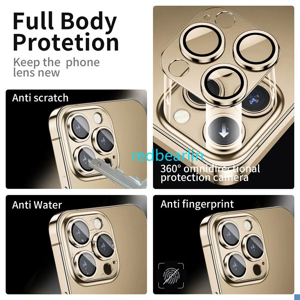 20pcs Full Camera Lens Metal Protector Glass For iPhone 12 13 14 11 Pro max Back Lens Cap For iPhone 14 Pro Lens Camera Glass