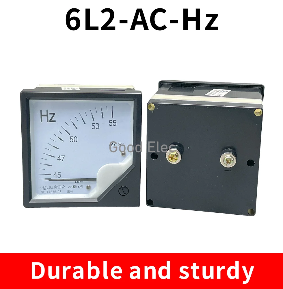 Medidor de Frequência AC 6L2Hz 45-55Hz 100 В 220 380 Voltímetro 6L2 Hertz Tensão Ponteiro Quadrado 80x80 мм