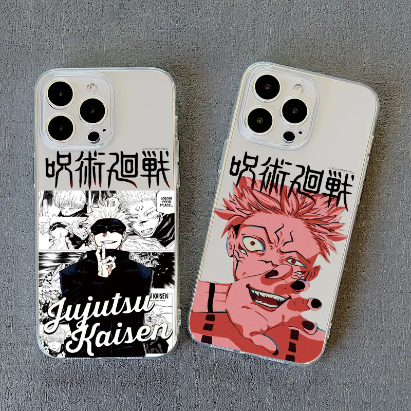 

Jujutsu Kaisen Japan Anime Phone Case for iPhone 14 13 12 11 Pro Max X XR XS SE2020 7 8 Plus Cover Funda Cartoon Transparent