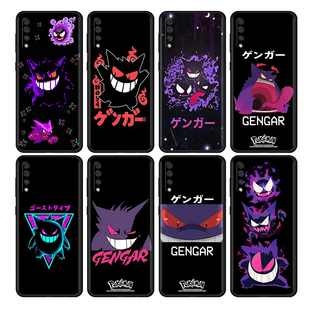 

Case For Samsung Galaxy A50 A70 A30 A20s A20e A10 A40 A10s A10e M52 M51 M30s M13 5G Black Phone Cover Japan Anime Pokemon Gengar