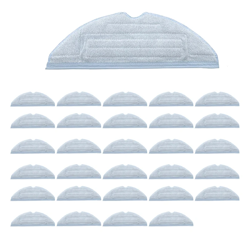 

30 Pack Vacuum Mop Pads Replacement For Roborock T7S T7S Plus S7 Reusable Floor Cloth Microfiber Soft Pads