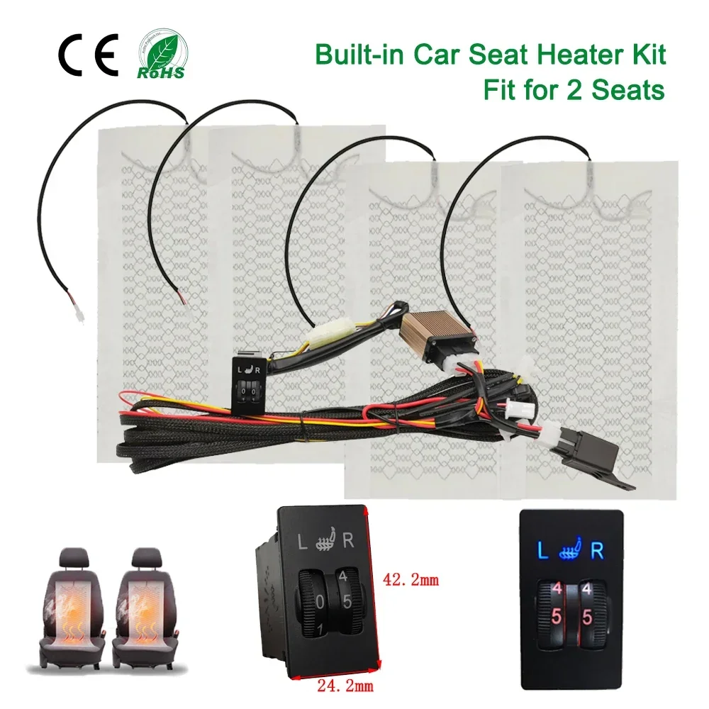 

Встроенный комплект обогрева автомобильных сидений, подходит для 2 сидений, 12 В, 27 Вт, грелки, двойной переключатель управления для Toyota Camry Corolla RAV4 Levin Highlander