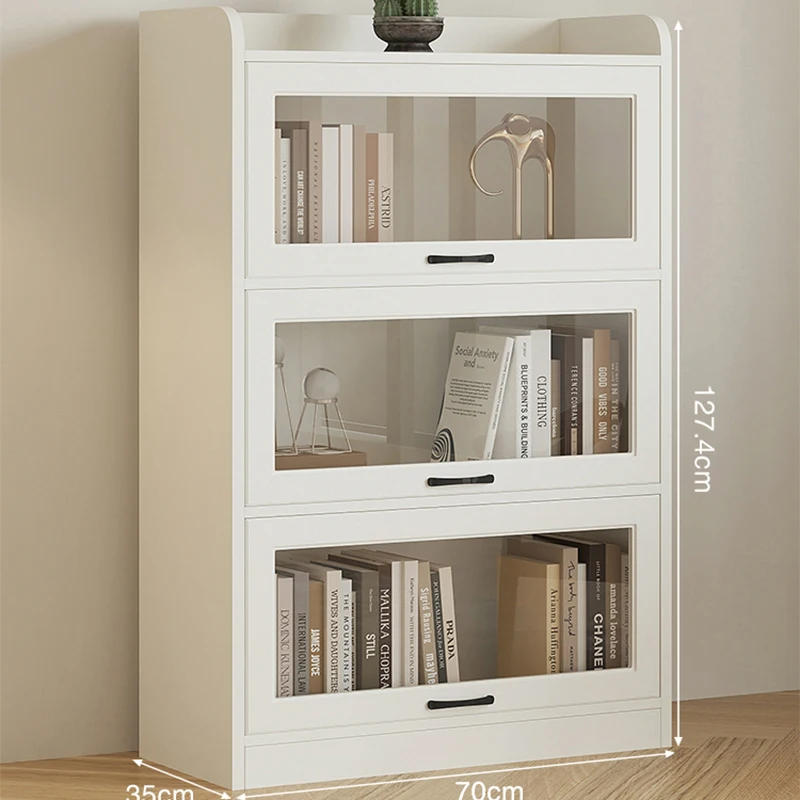 

Детская стеклянная полка для хранения со стеклянными дверями, книжная полка для спальни, современная мебель BL50BS