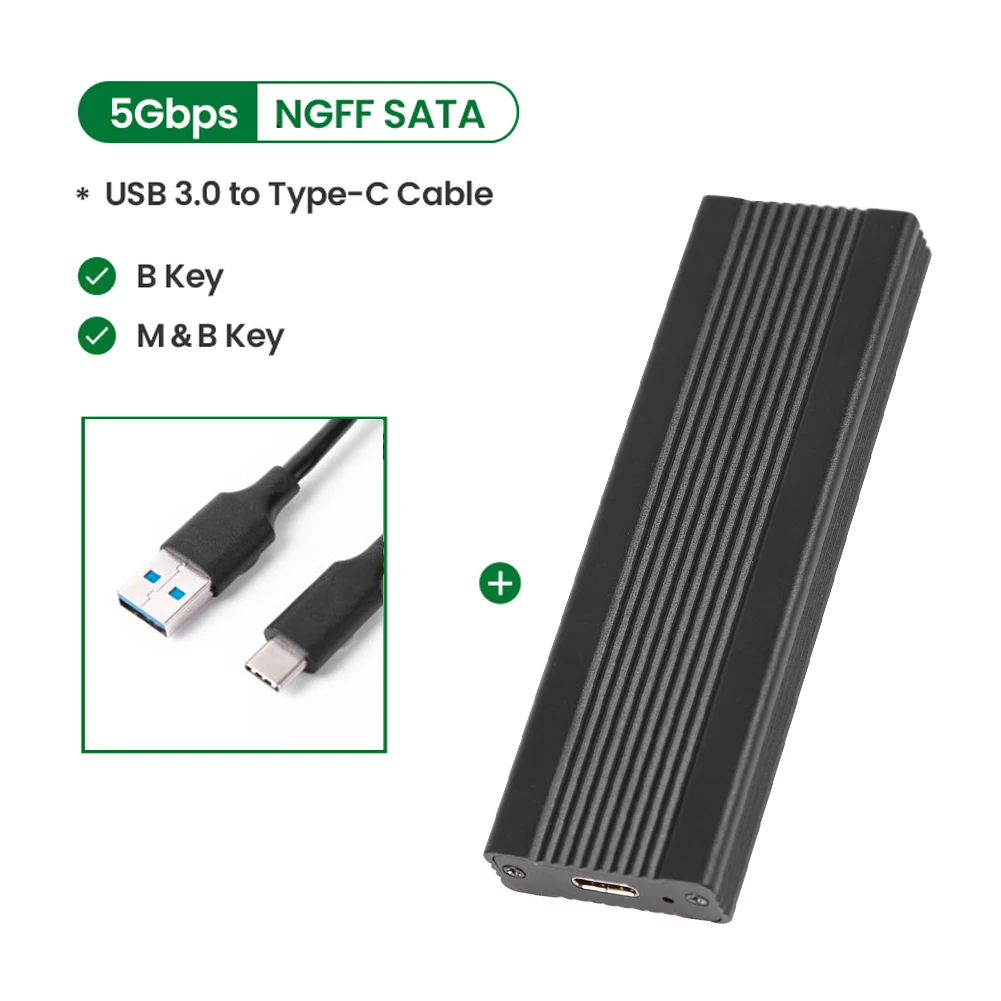

Корпус для M2 SSD, корпус M.2 на USB Type-C, корпус для жесткого диска из алюминиевого сплава для NVME PCIE NGFF SATA M/B Key SSD