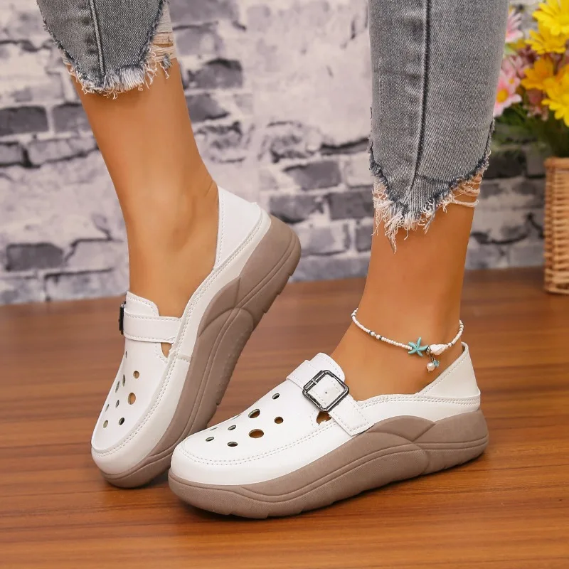 

Women Breathable Casual Shoes Fashionable Thick Soled Shoes Versatile Flat Shoes Women's Work Shoes Comfortable Vulcanized Shoes