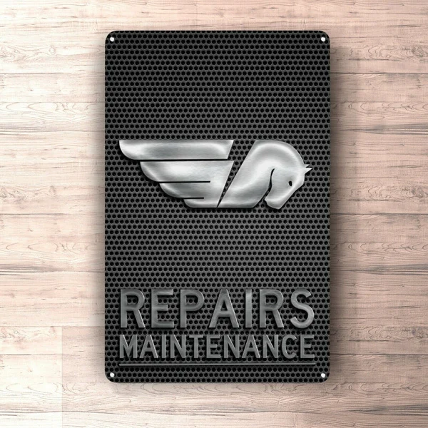 

Flat Metal Poster Tin Sign (Not 3D) - Buell Repairs Maintenance Sign Metalsign for Garage, Man Cave