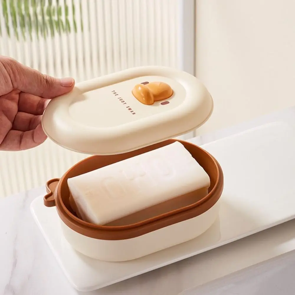 

Little Yellow Duck Soap Box New Waterproof Wall Mounted Soap Dish Cream White Non Perforated Soap Holder Bathroom