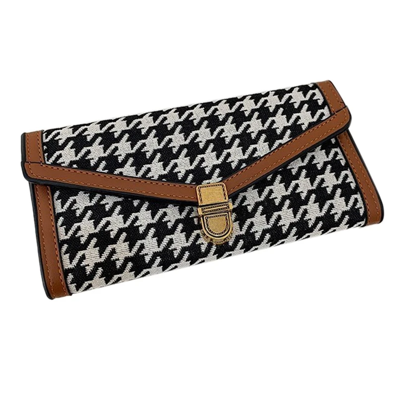 

DOME Autumn And Winter Women's Purse Plaid Canvas Purse Women's Bag Card Bag