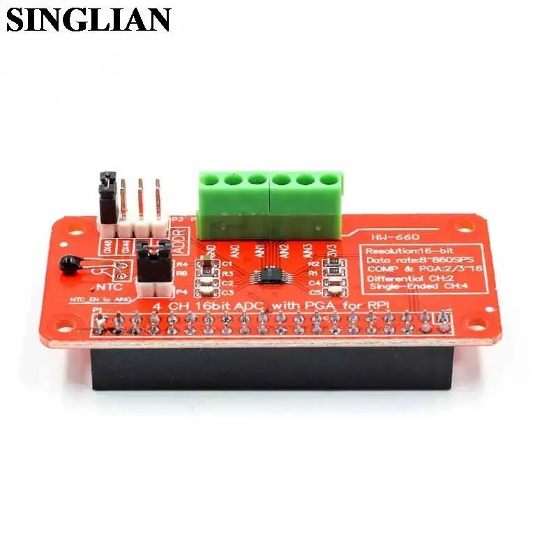 ADS1115 Модуль АЦП 3 В для Raspberry Pi 3/2/B + I2C RPI-ADS1115-ADC аналого-цифрового преобразователя