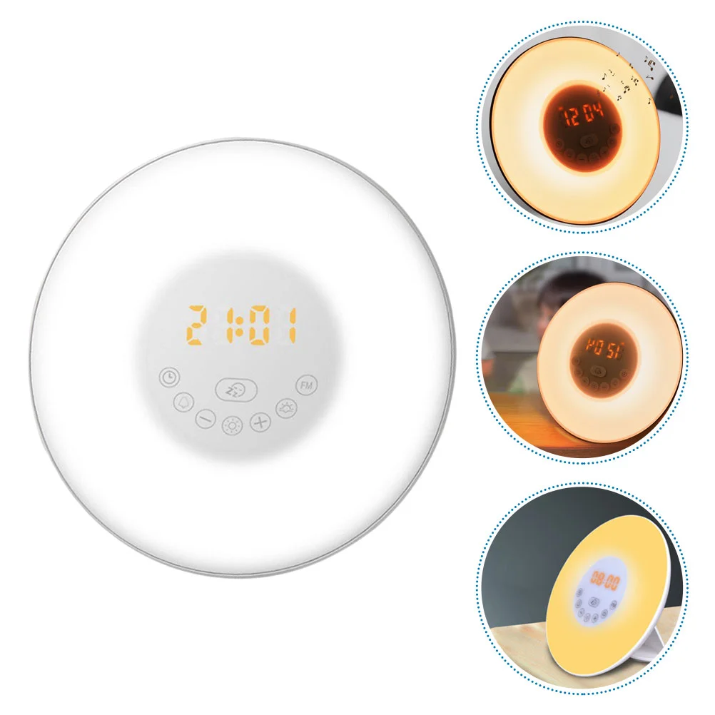 

1Pc Waking Alarm Clock Electronic Alarm Clock Creative Night Lamp (Plug)