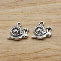 50 pieces tibetan silver snails charms pendants beads for diy necklace bracelet jewellery making findings accessories