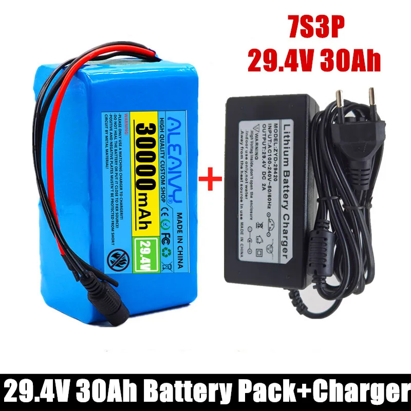 

24V 30Ah 7s3p 18650 battery lithium battery 24v 30000mAh Electric Bicycle Moped electric Lithium ion Battery pack + 2A Charger