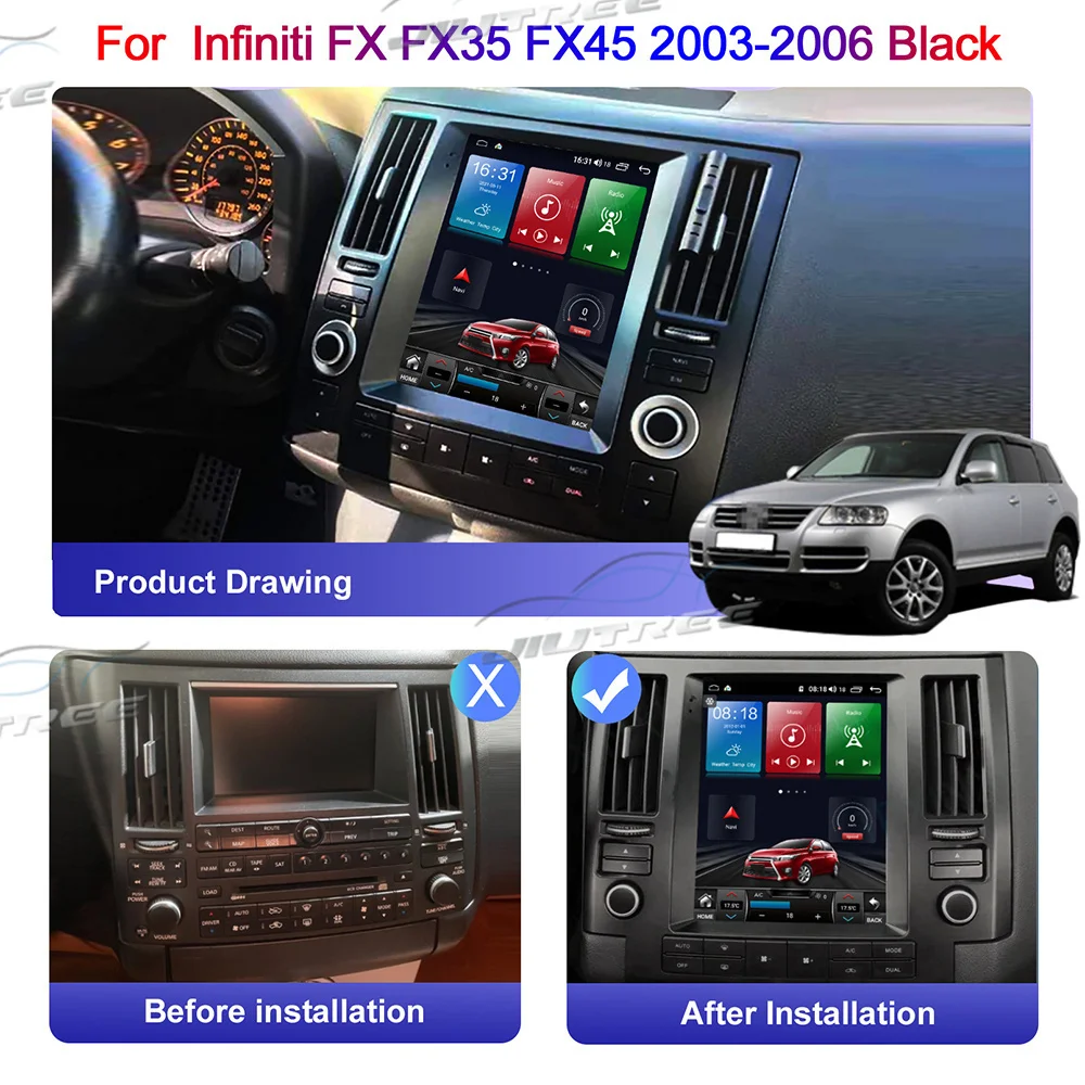 

Android 11 Car Radio For Infiniti FX FX35 FX45 2003-2012 128GB Tesla Style 10.4 inch DVD Player Auto GPS Navigation Carplay
