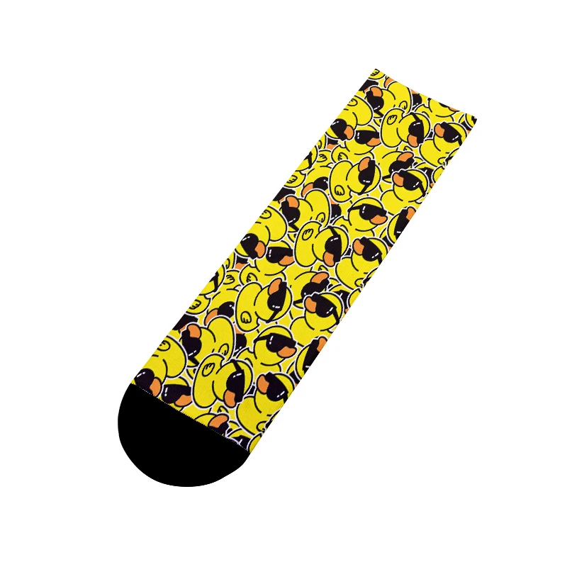 New Fashion Cute Duck Print Socks For Women Fun Harajuku Casual Cotton Cartoon Kawaii Men's Street Hip-Hop Happy Socks Gift