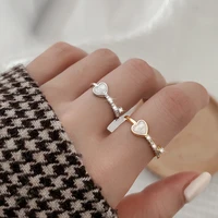 heart rings for women vintage goldsilver color open adjustable jewelry finger ring korean female wedding engagement party gifts