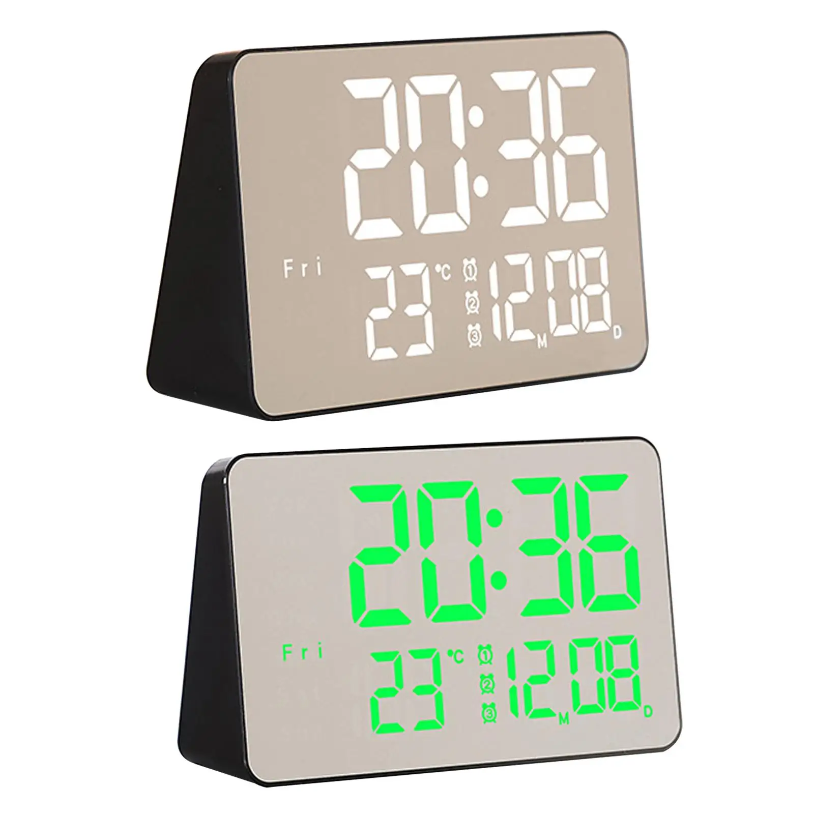 

Modern Digital Alarm Clock Desktop Time Display Timer Snooze Function Mirrored