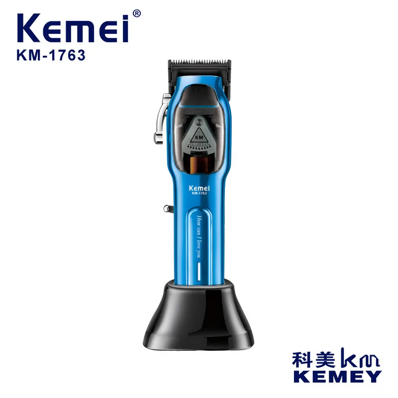 

kemei hair trimmer KM-1763 USB rechargeable hair clipper professional haircut machine 10W oilhead clipper engraving whitening
