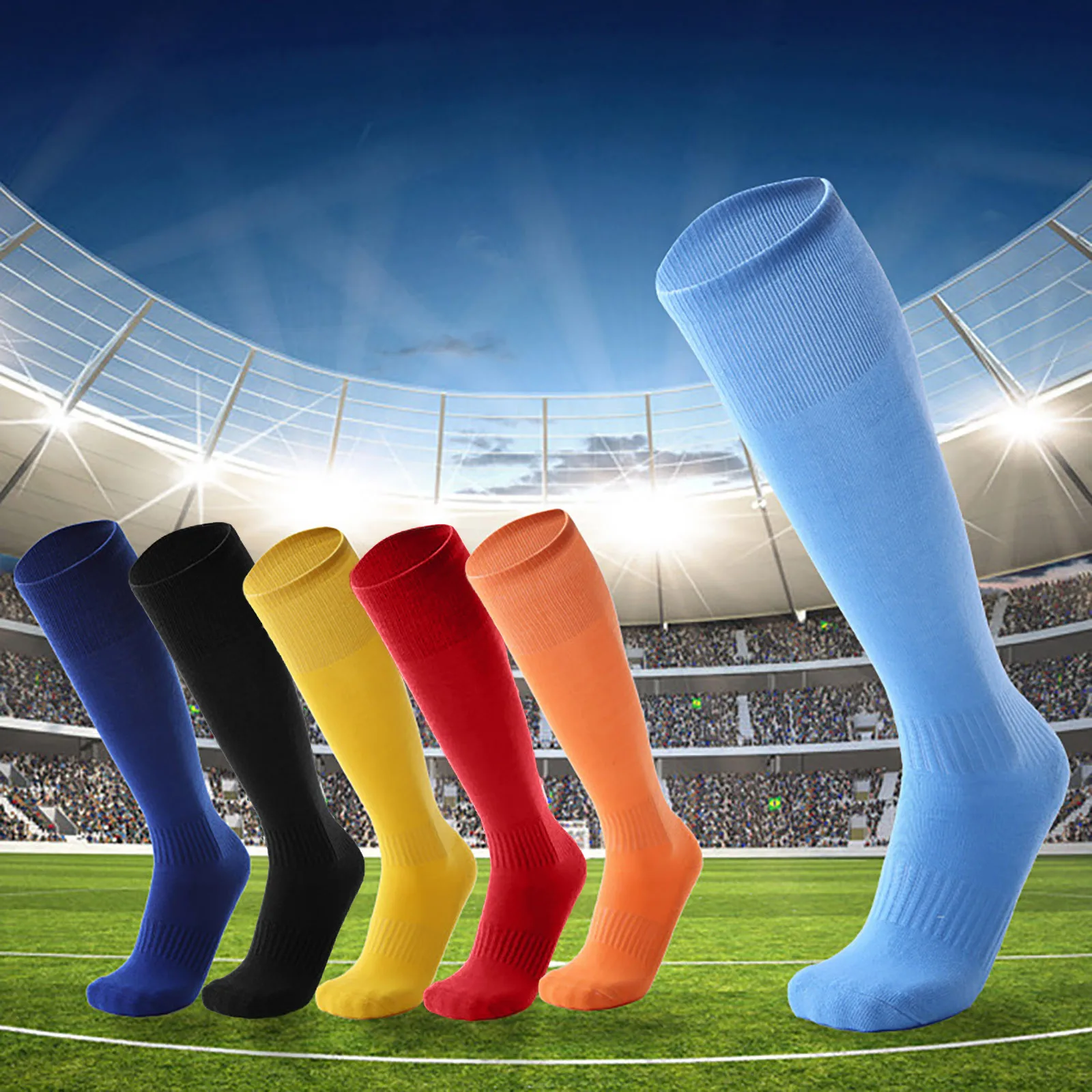 Взрослые футбольные носки однотонные Простые Длинные удобные дышащие