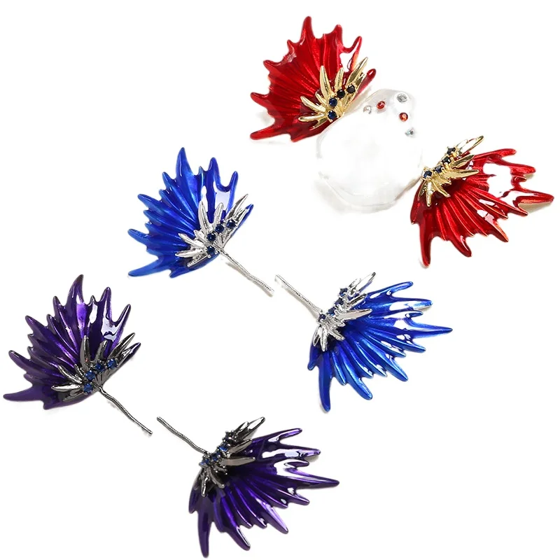 1 пара 24x3 4 мм, медное покрытие с реальным золотом, искусственные красочные крылья, сделай сам, изготовленные ювелирные изделия, барокко, жемчужные булавки, аксессуары