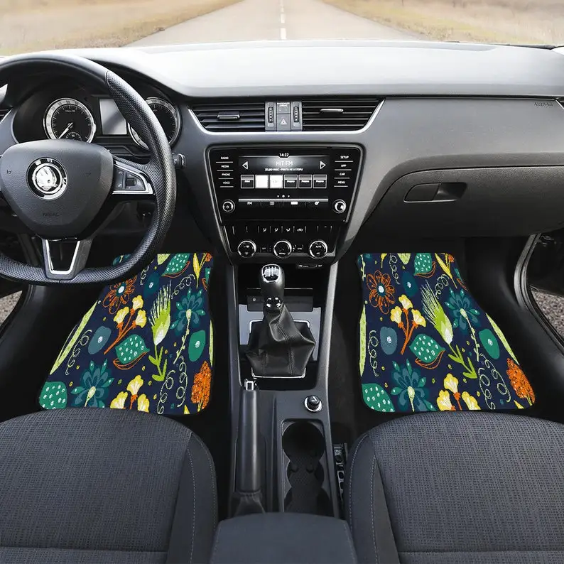 

Abstract Floral pattern Car Mats Back/Front, Floor Mats Set, Car Accessories