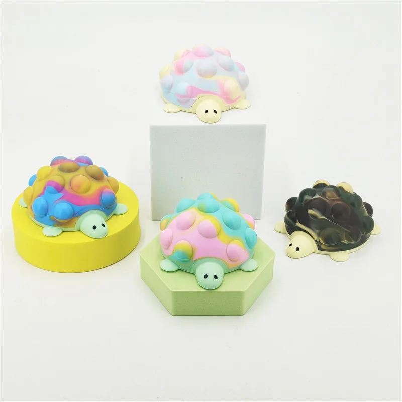 

Anti-stress 3D Turtle Pop Toys Silicone Push Bubble Fidget Tortoise Relieve Stress Squeeze for Kids Boy Girls Gifts