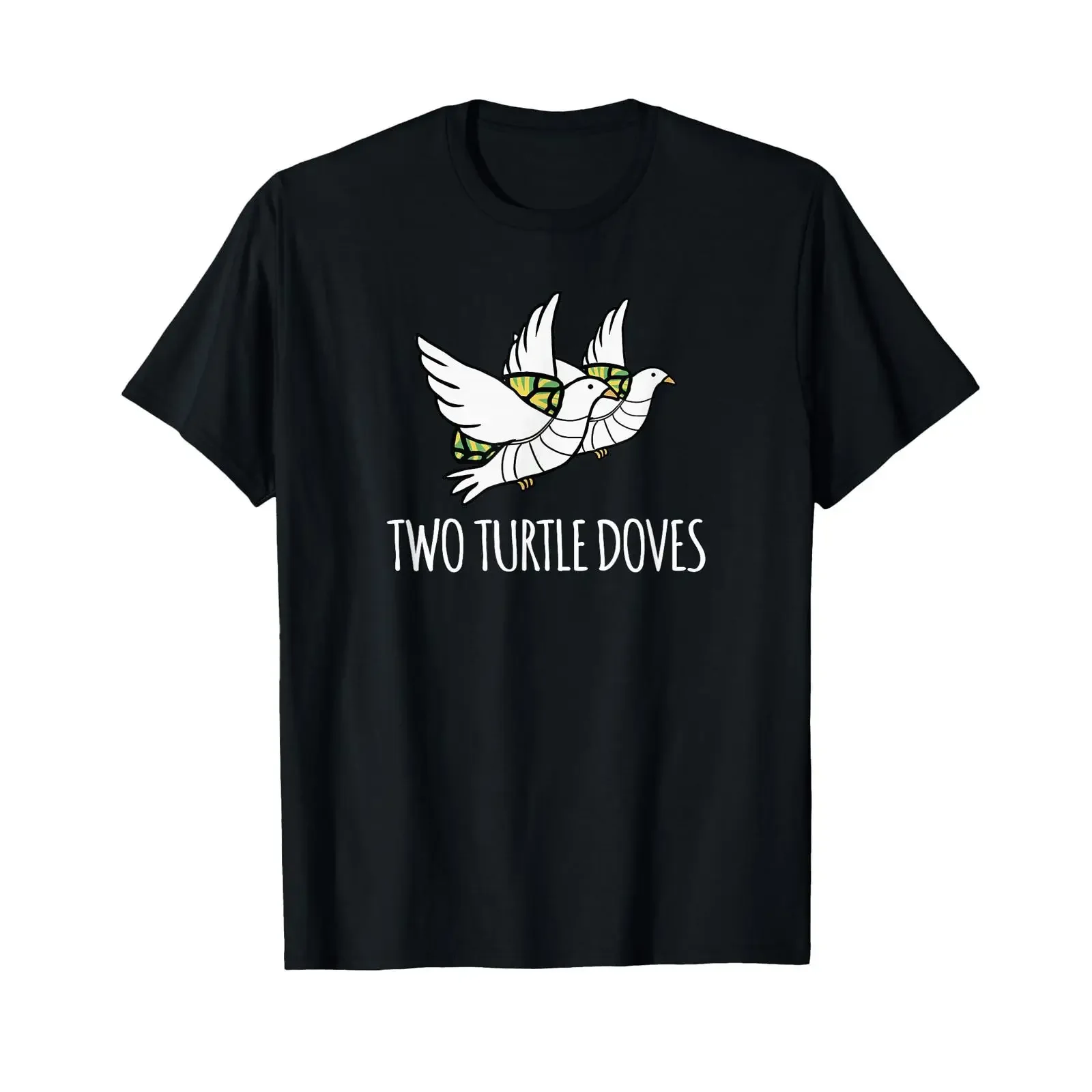 Фото Футболка с принтом Two Turtle Doves Christmas Song, винтажная, с эффектом потертости, мужская, для повседневной носки, уличная мода, мягкая, стильная, с графическим принтом №1