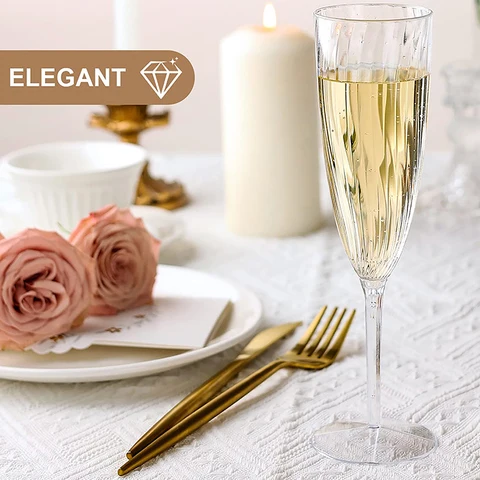 Одноразовые пластиковые бокалы для вина 180 мл