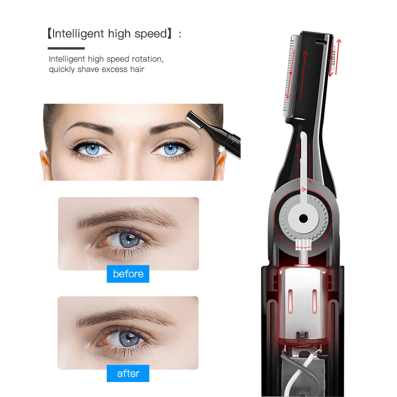 

2023 Electric Eyebrow Trimmer Makeup Painless Eye Brow Epilator Mini Shaver Razors Portable Facial Hair Remover Women Depilator