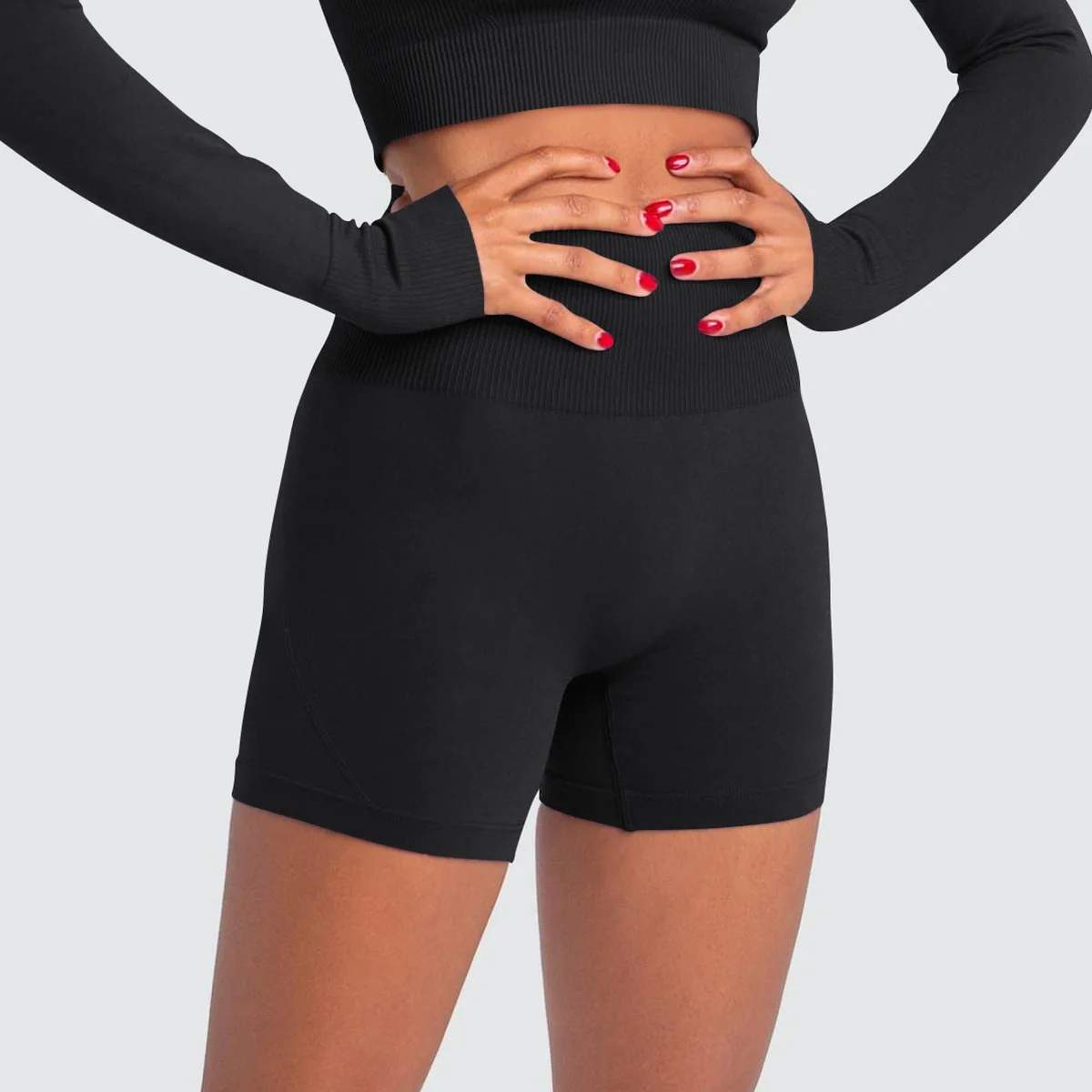 Шорты женские бесшовные с высокой талией для фитнеса и йоги |