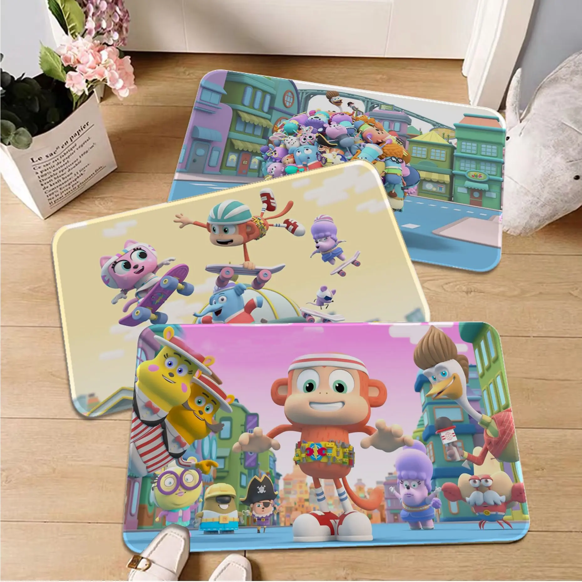 

Chico And Bon Bon Bathroom Mat Nordic Style Home Doormat Bathroom-Toilet Mats Bedroom Household Carpets