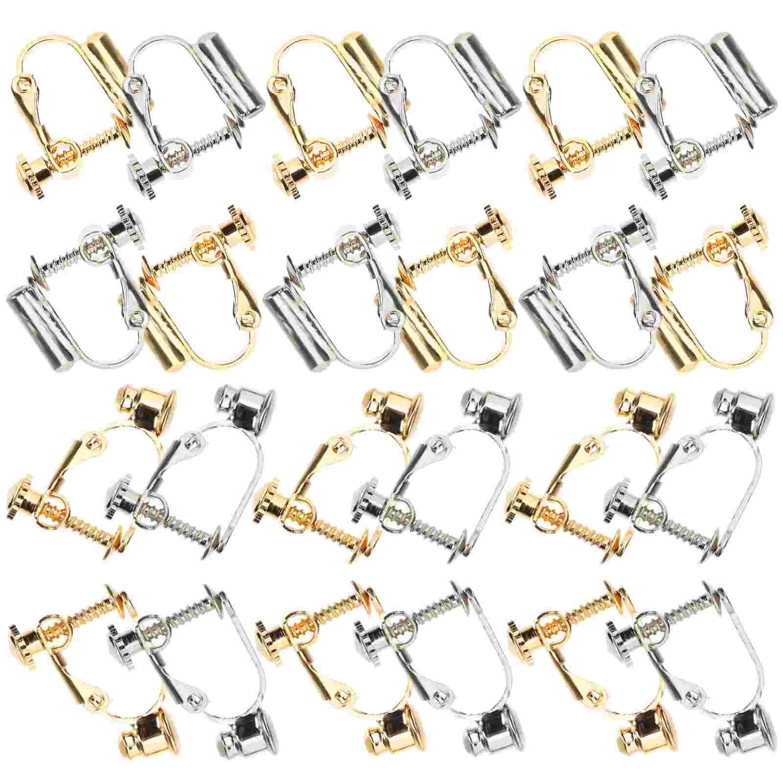 

12 Pairs of Clip On Earrings Converters Screw Earring Clips for Non-Pierced Ears