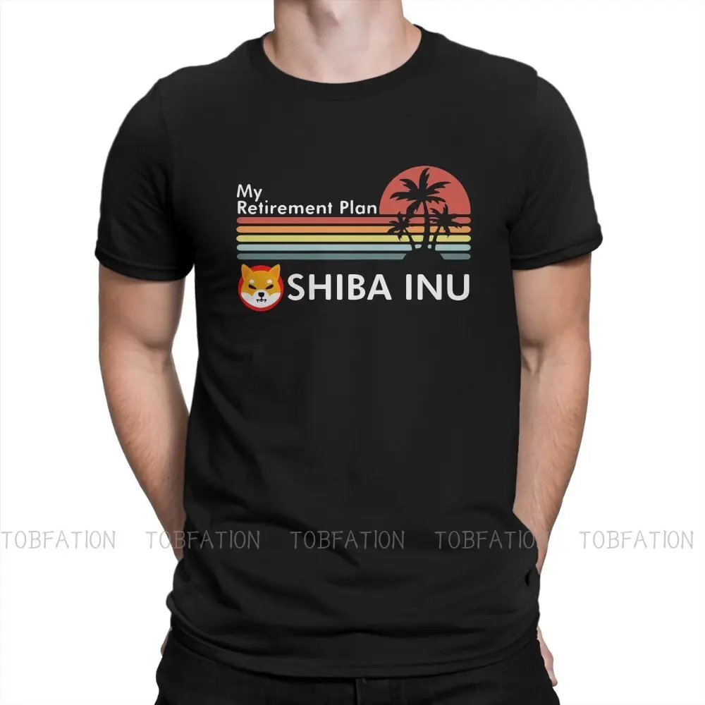

My Retirement Plan Crypto Shiba Inu Tshirt Top Cotton Large Crewneck Men's Clothing Harajuku Men T shirt