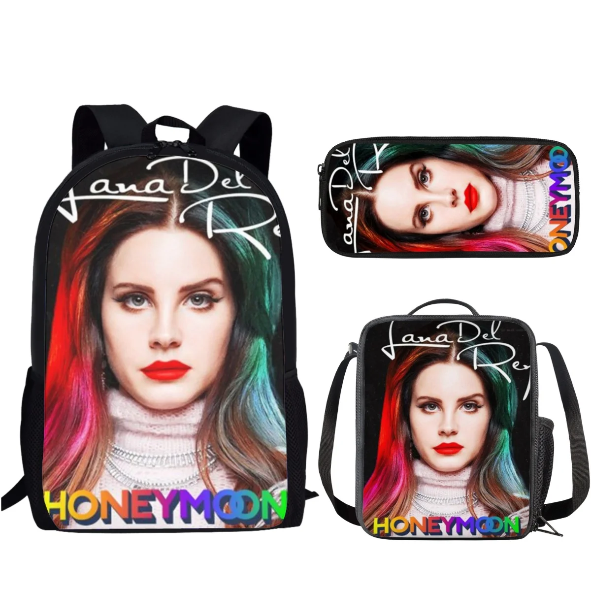 

Дизайнерская школьная сумка Belidome Lana Del Rey, модный школьный рюкзак для учеников, 3 шт./комплект, повседневный Молодежный дорожный вместительный рюкзак