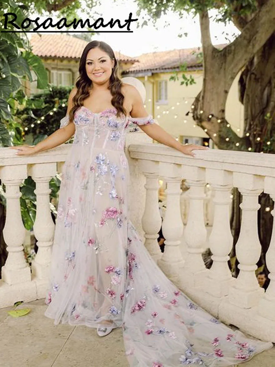

Colorful Embroidery Plus Size Boho Wedding Gowns for Women 2023 Vintage Lace Bridal Beach A Line Wedding Dresses Open Back
