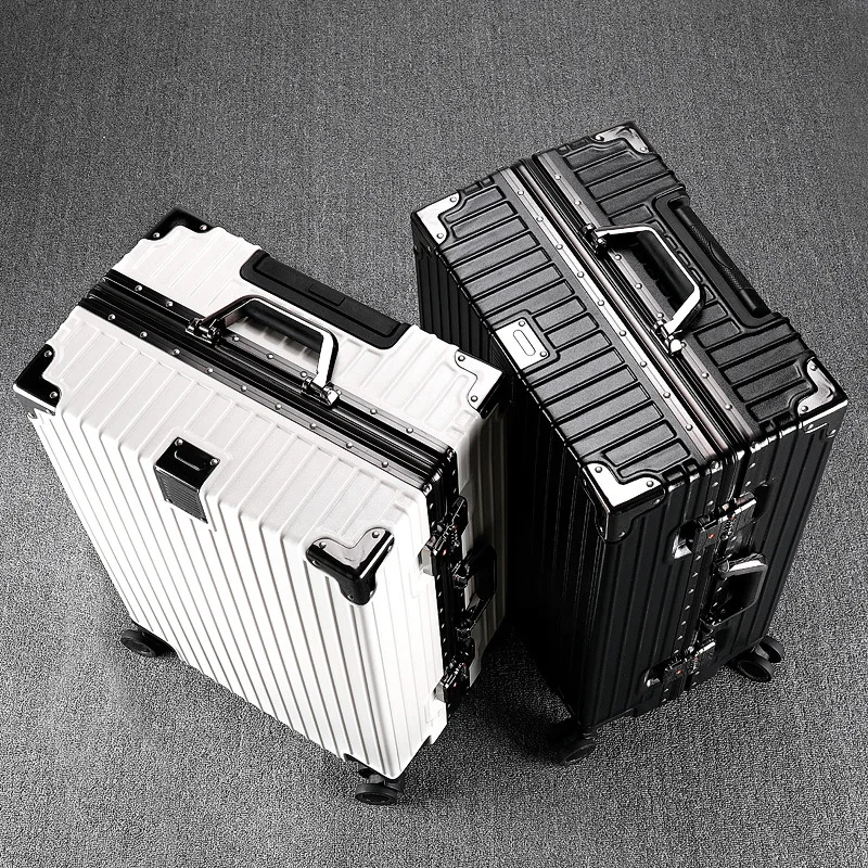 24-Inch Password Suitcase Student  Aluminium Frame Luggage Universal Wheel Boarding Large Capacity Box