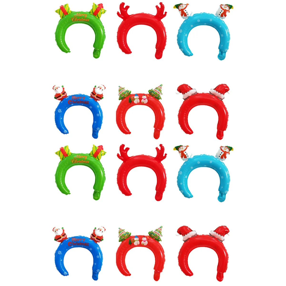 

48 Christmas Headwear Balloons Cartoon Christmas Themed Balloon Headdress Unique Aluminum Film Balloon Headband for Kids