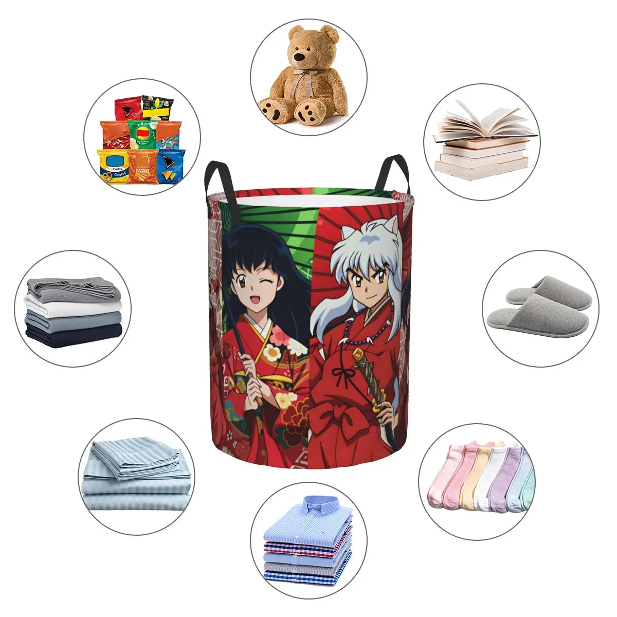 Корзина для белья Inuyasha Kagome Higurashi Moroha, складная, для хранения одежды, для гостиной (art.: 3920da7a4e0c0) - 3920da7a4e0c0