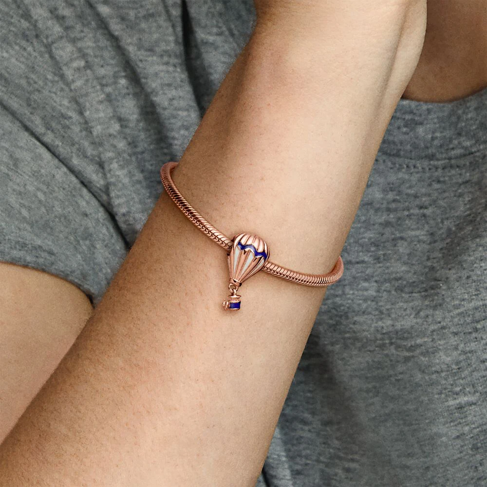 Pandora-Breloque pendentif montgolfière, éléments de voyage, série Go Now, accessoires de perles pour bracelet féminin, bricolage exécutif
