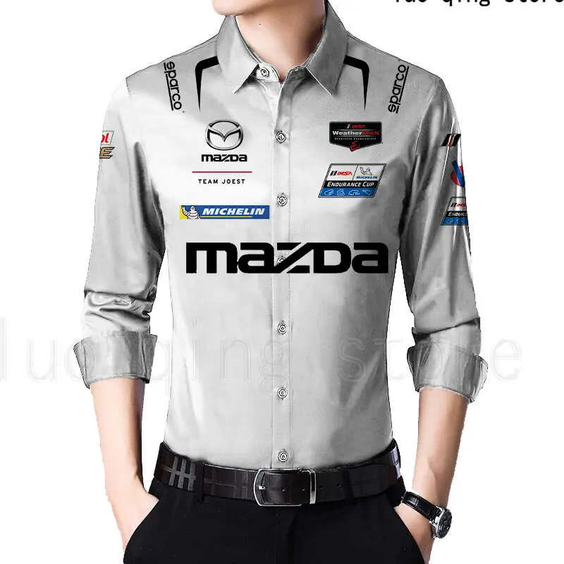 

2023 New Men Fashion Street Top WRC Outdoor Extreme Sport Oversized Shirt Hot Sale Long-sleeved Mazida Team Breathable Clothing