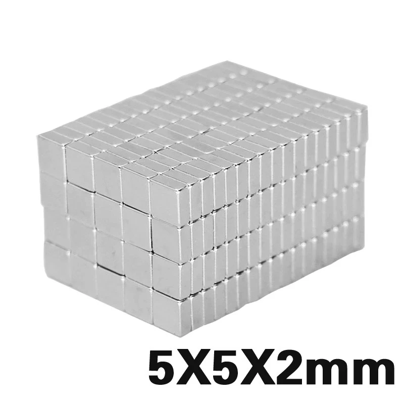 50pcs 5x5x2 mm N35 Strong Square NdFeB Rare Earth Magnet 5*5*2 mm Neodymium Magnets 5mm x 5mm x 2mm