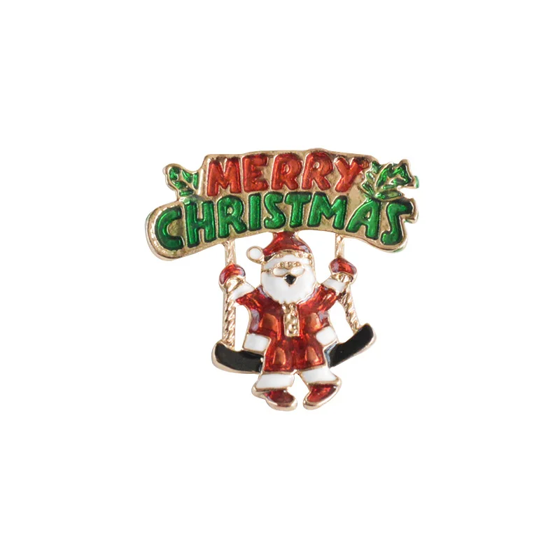 Park Yu Старший Санта-Клаус Олень Белл Снеговик Брошь из сплава Булавка Пальто