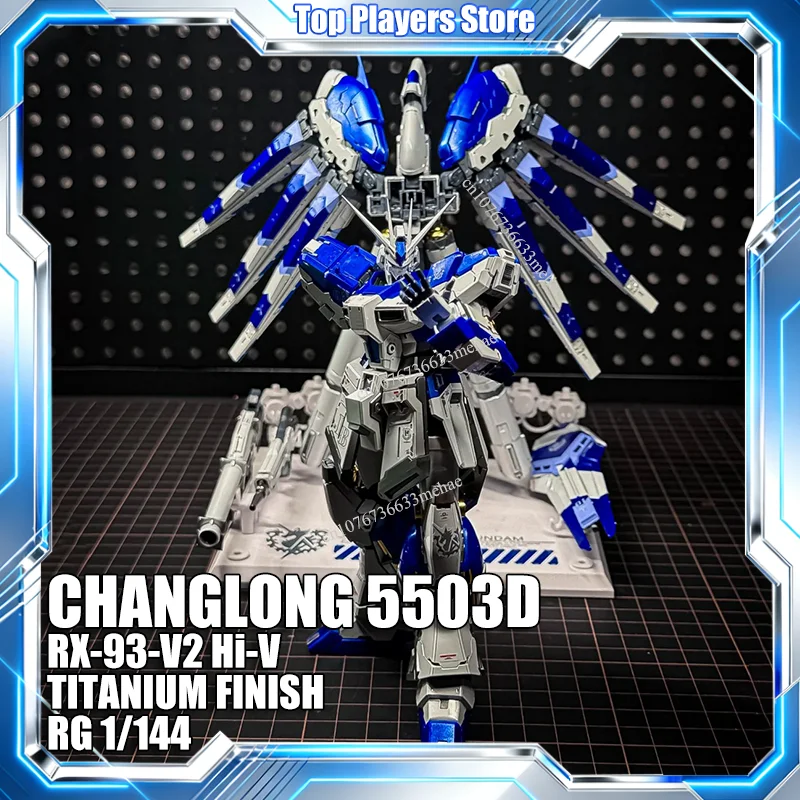 Фото CHANGLONG 5503D Hi-V RX-93-V2 RG 1/144 Игрушки, версия с титановым покрытием, сборная модель, пластиковые фигурки Амура, подарки №1