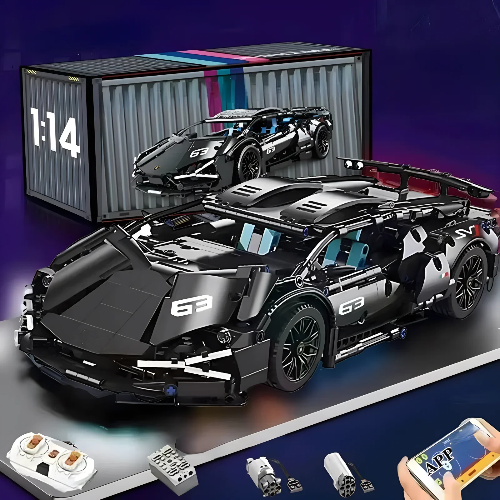 DIY Технический Гоночный Спортивный Автомобиль Модель Строительных Блоков Набор