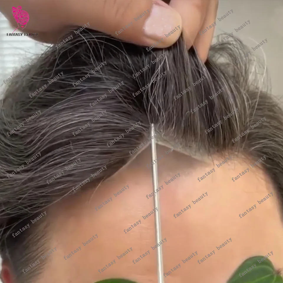 Мужской парик Invisible Vloop 0 06-0 08 мм человеческие волосы естественная линия роста