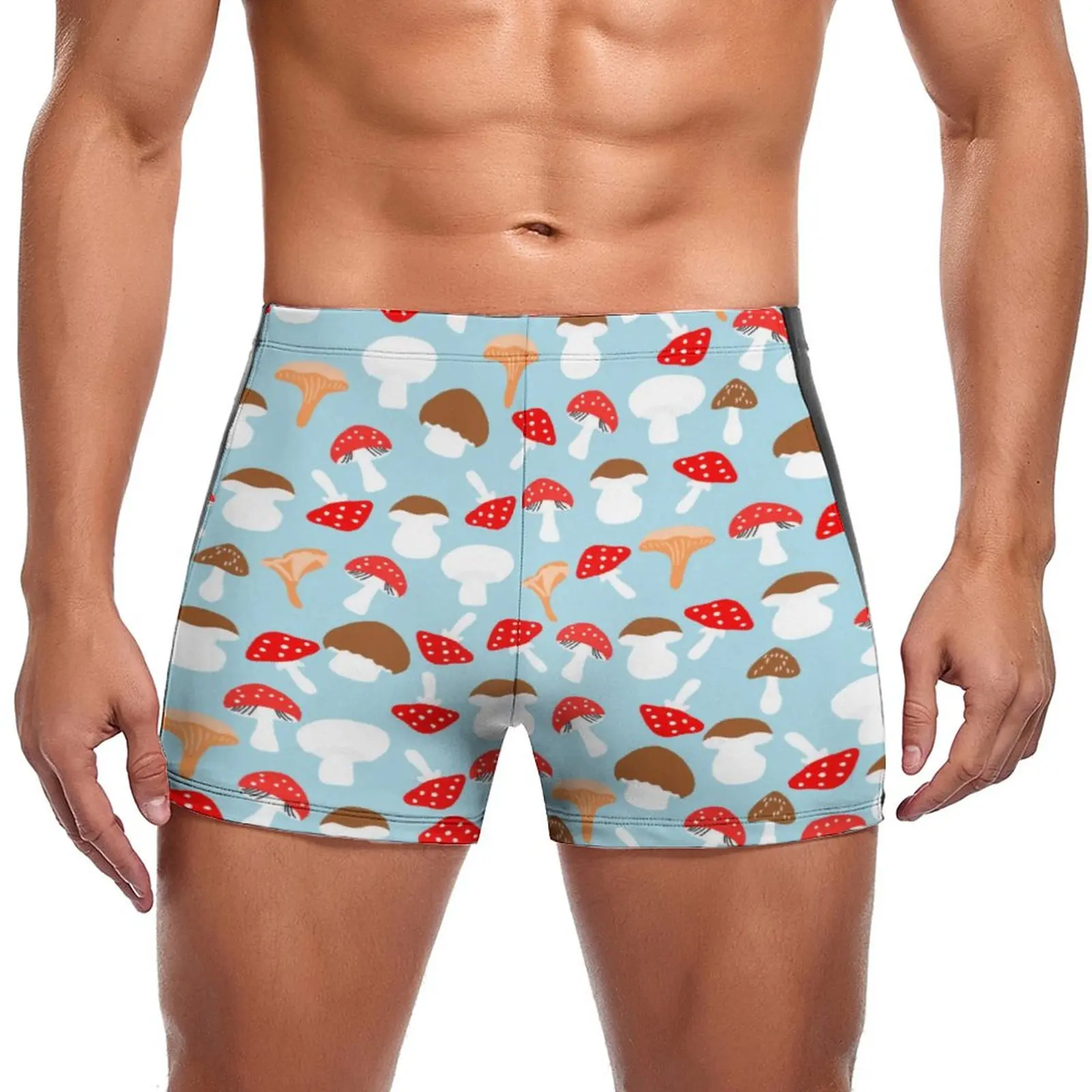 

Красивые плавательные плавки в виде грибов, Красочные Модные трендовые быстросохнущие плавки-боксеры, мужской купальник пуш-ап для бассейн...