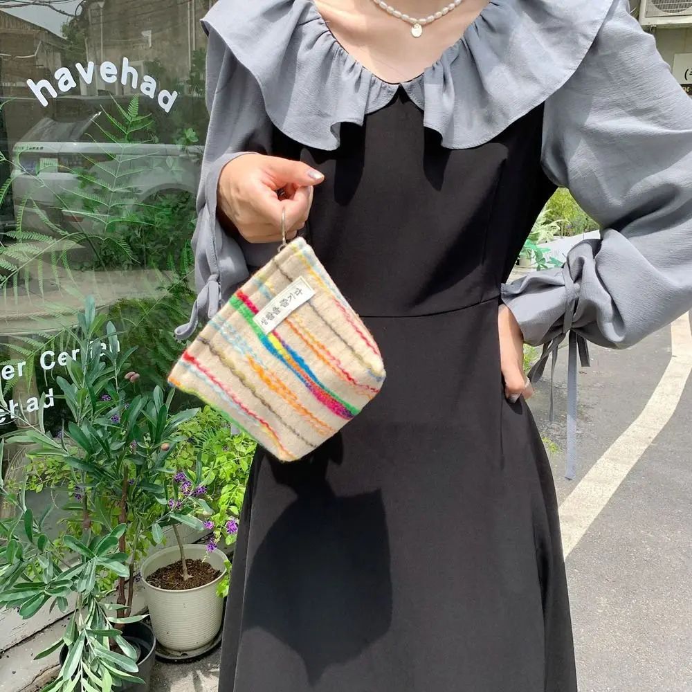 

Portable Fashion Contrast Color Handbag Zipper Large-capacity Girl Cosmetic Bag Pencil Case Storage Bag Toiletry Bag