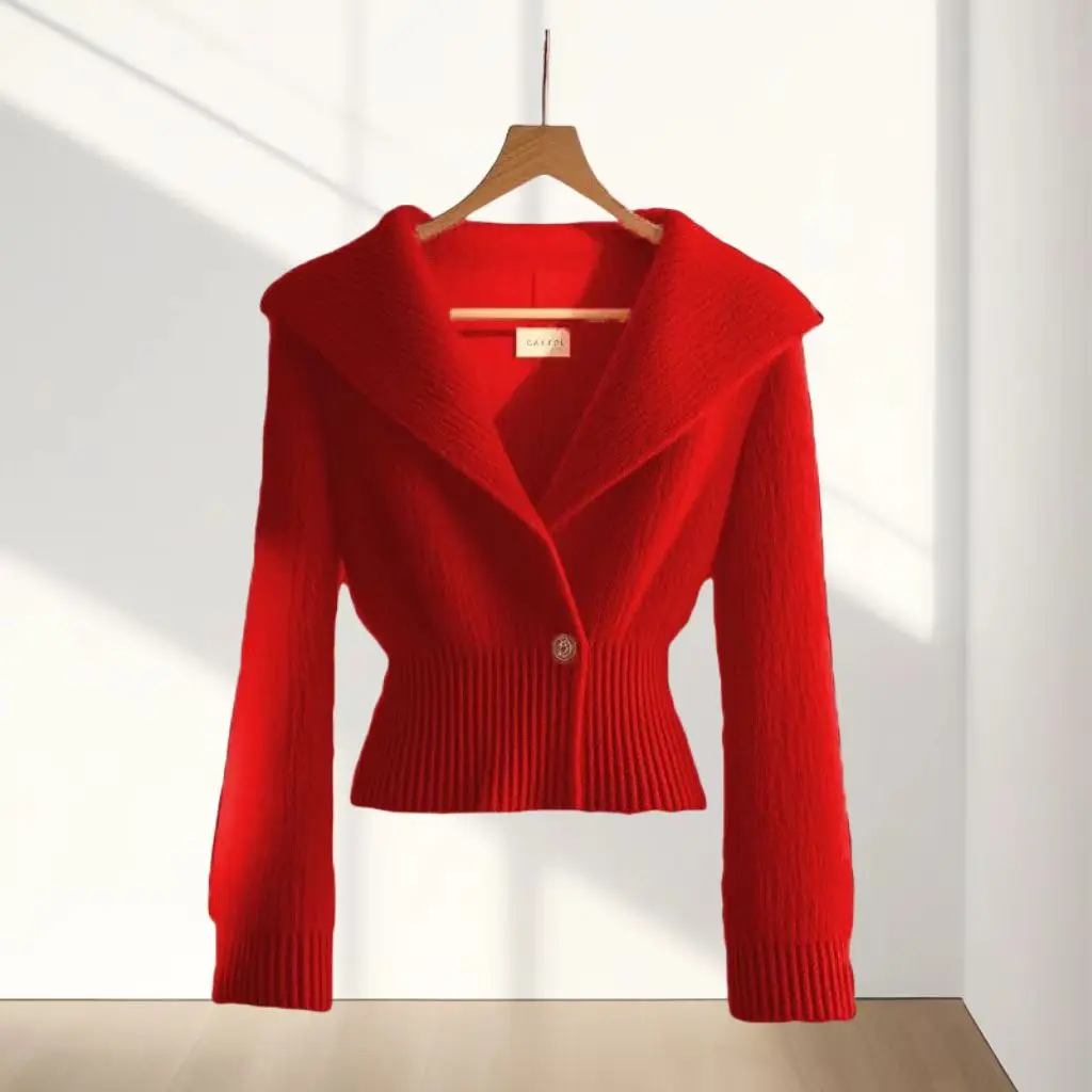 Xiaoxiangfeng вязаный топ женский осенне-зимний новый стиль элитный дизайн Sense ниша с