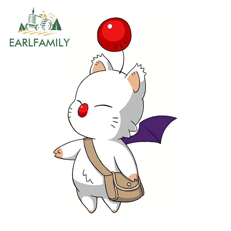 EARLFAMILY 13cm x 9.6cm for FINAL FANTASY Moogle Car Stickers Anime Simple Decals Scratch-Proof Caravan Trunk Decor Goods - купить по