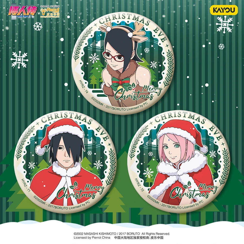 Фото Подлинные круглые значки KAYOU Naruto Hyūga Hinata Uzumaki Boruto, коллекционные броши, булавки, подвески в стиле аниме, праздничные подарки для друзей №2